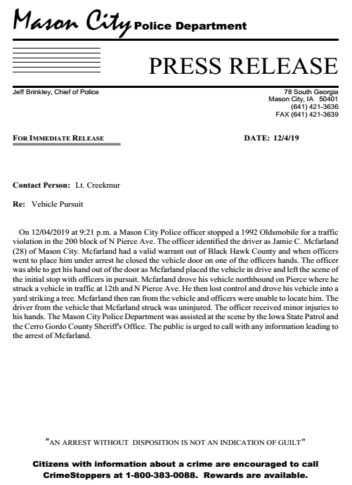 Macfarland press release